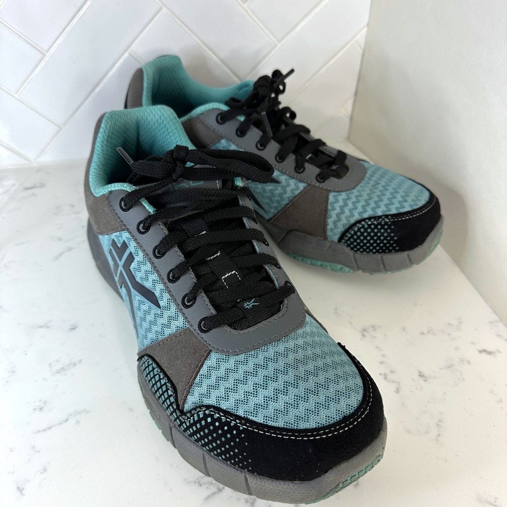 Kuru Quantum Womens 10.5 Wide Teal Grey Walking Fitness Sneakers Shoes